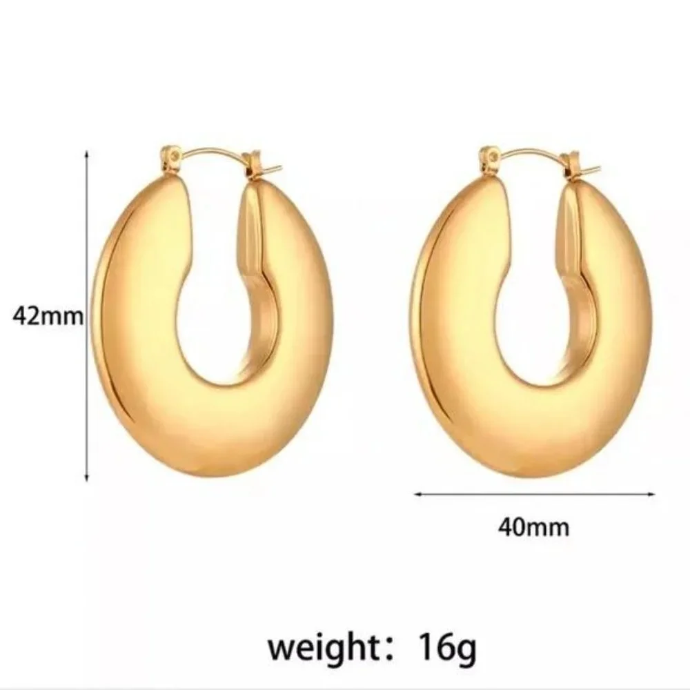 NEW 18K GOLD HOLLOW HOOP EARRINGS, NICE EARRINGS, CUTE EARRINGS - Picture 7 of 7